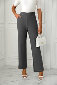 High Waist Straight Leg Pants Pants Luxurious Weddings