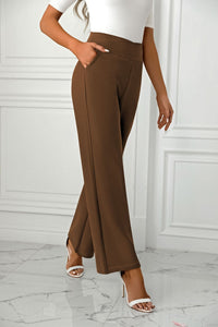 High Waist Straight Leg Pants Pants Luxurious Weddings