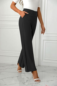 High Waist Straight Leg Pants Pants Luxurious Weddings