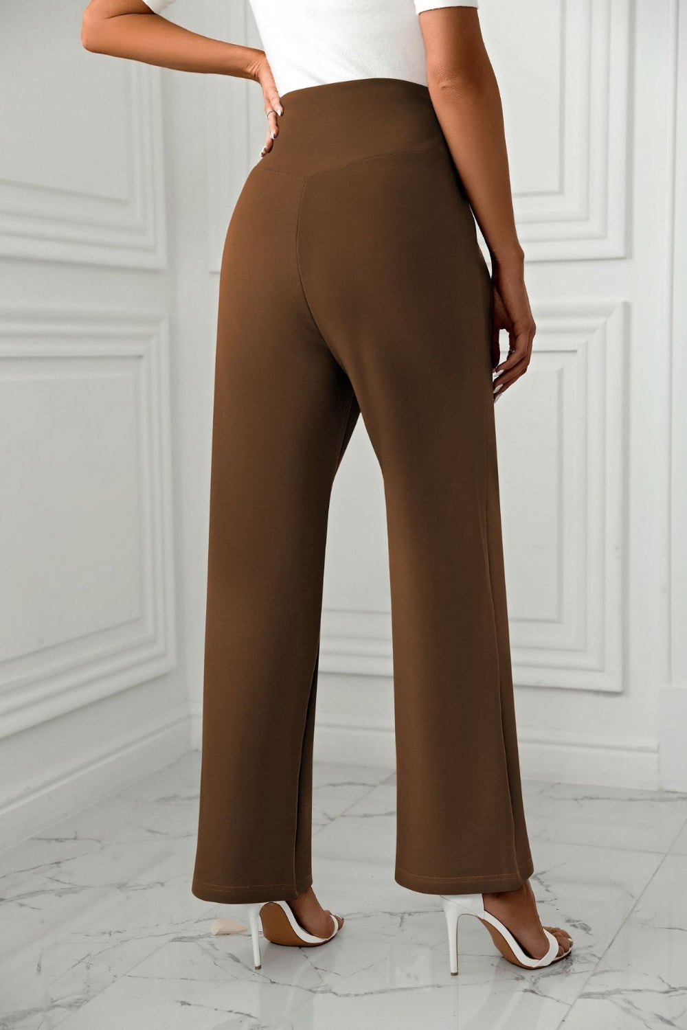High Waist Straight Leg Pants Pants Luxurious Weddings