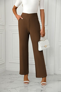 High Waist Straight Leg Pants Pants Luxurious Weddings