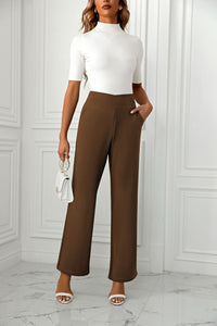 High Waist Straight Leg Pants Pants Luxurious Weddings