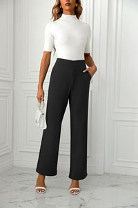 High Waist Straight Leg Pants Pants Luxurious Weddings
