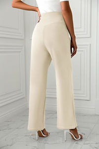 High Waist Straight Leg Pants Pants Luxurious Weddings