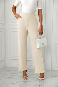 High Waist Straight Leg Pants Pants Luxurious Weddings