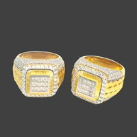 925 Sterling Silver Gold-Plated Finger Band Mens ring Luxurious Weddings