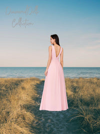 Cotton Candy Waist Maxi Dress Luxurious Weddings