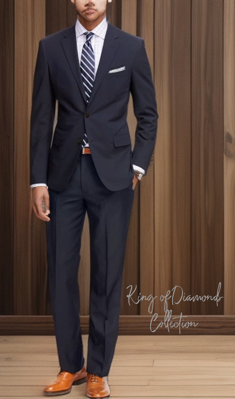 Classic Fit 2-Piece Men's Suit Navy Mens Suits Luxurious Weddings