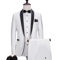 Men’s White Tuxedo with Black Lapel