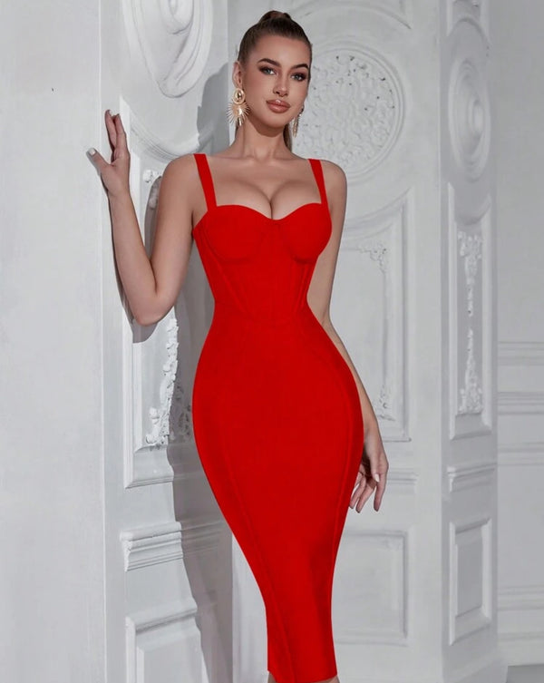 Red Ruby Pencil Dress Luxurious Weddings