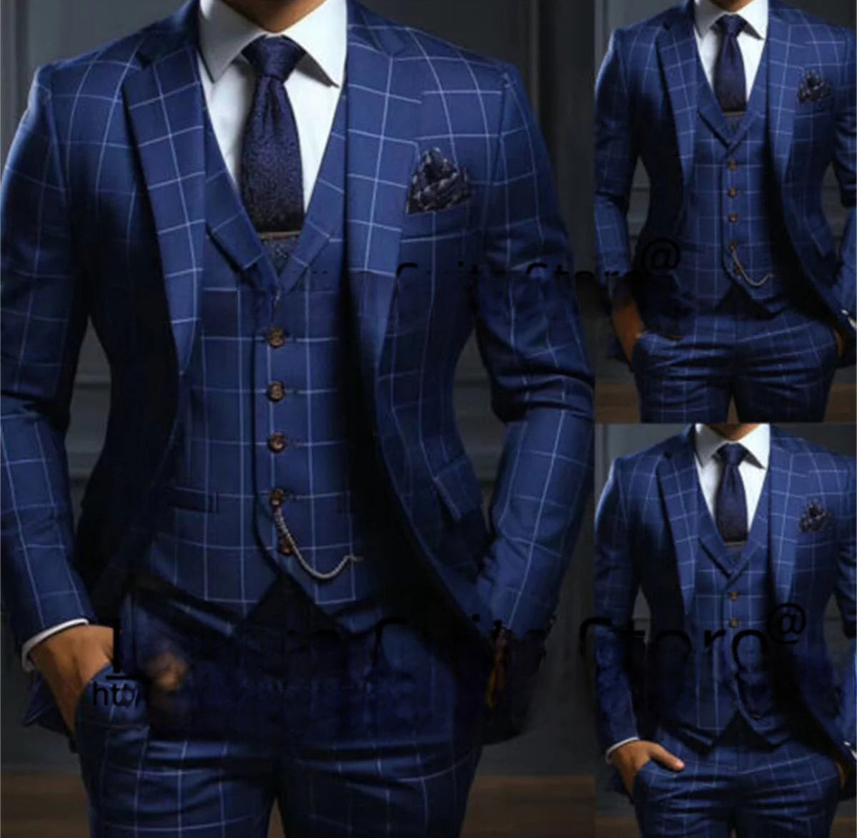 Luxury Plaid Business Suit for Men custom suit Luxurious Weddings