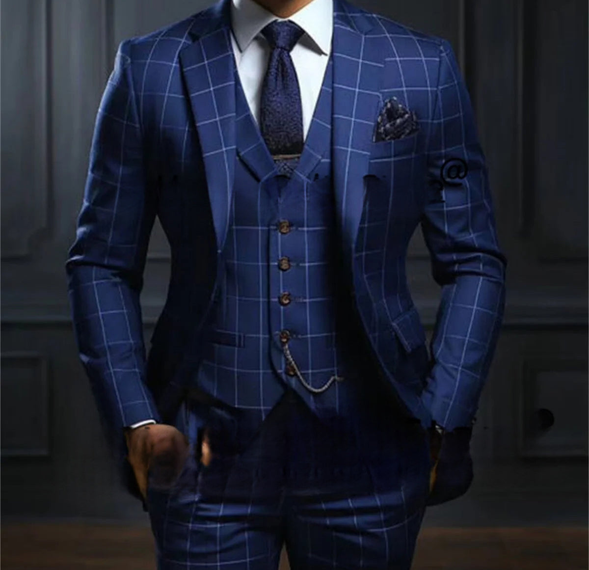 Luxury Plaid Business Suit for Men