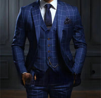 Luxury Plaid Business Suit for Men custom suit Luxurious Weddings