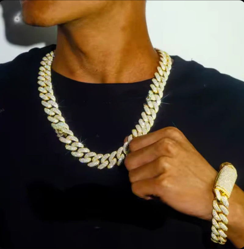 14MM VVS Diamond Cuban Chain Mens Necklace Luxurious Weddings