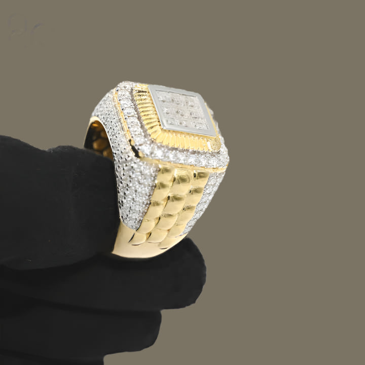 925 Sterling Silver Gold-Plated Finger Band Mens ring Luxurious Weddings