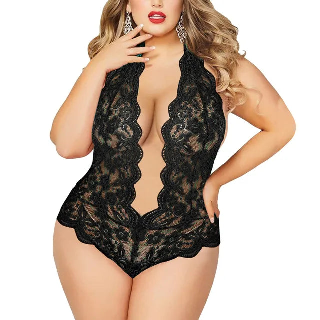 Lace Flower Women Plus Size Underwear Outfit Sexy Push Up 2 Piece Lingerie Set High Waist Ruffle 2024 Porn Lenceria Sexual Mujer Lingerie Set