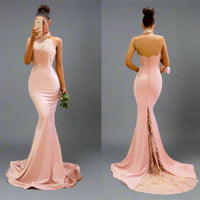 Sleeveless Halter Dress Lace Banquet Evening Dress banquet dress Luxurious Weddings