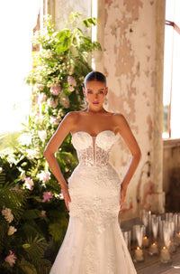 Long Mermaid Lace Corset Wedding Dress Mermaid Gown Luxurious Weddings