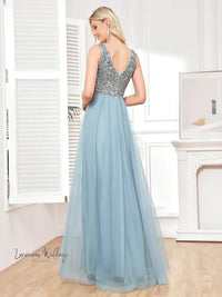Luxury Blue Sequin Evening Dress 2024 Formal Sequin Dress Luxurious Weddings