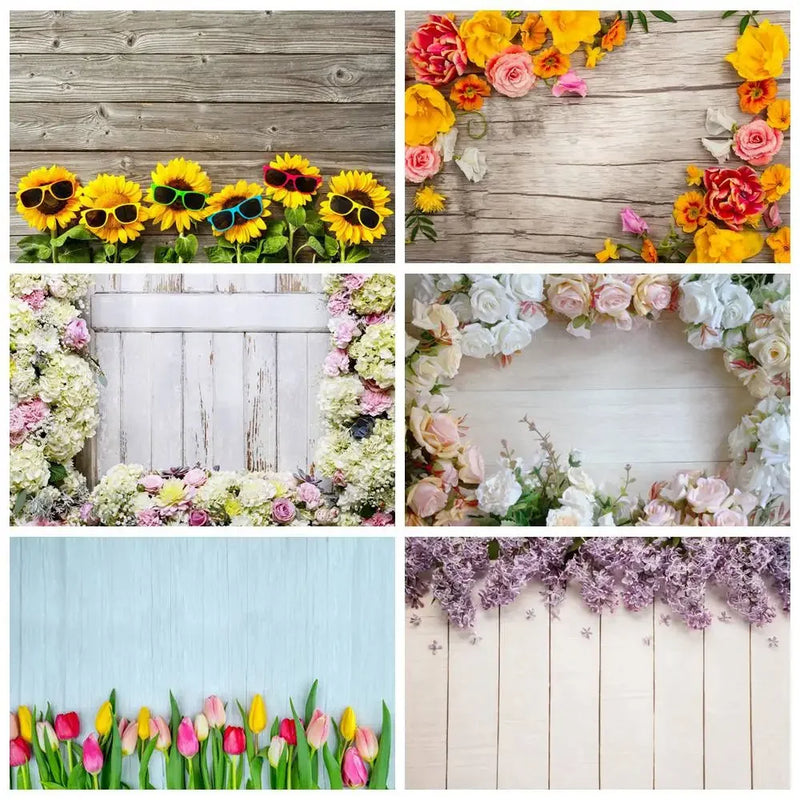 Flower Wooden Wall Product Photography Backdrops for all Special Events Photo Backdrops Luxurious Weddings