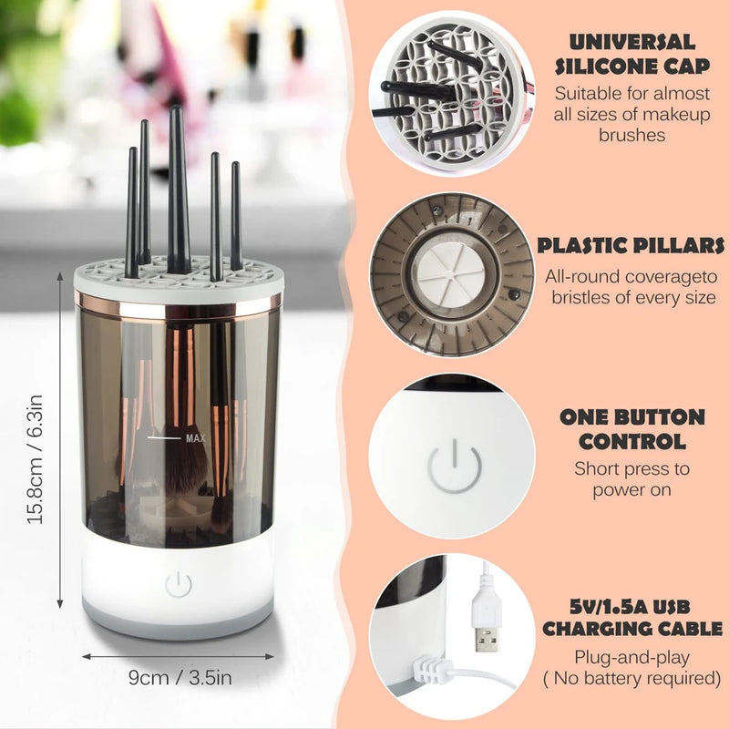 Electric Makeup Brush Cleaner Machine Automatic Makeup Brush Cleaner Luxurious Weddings