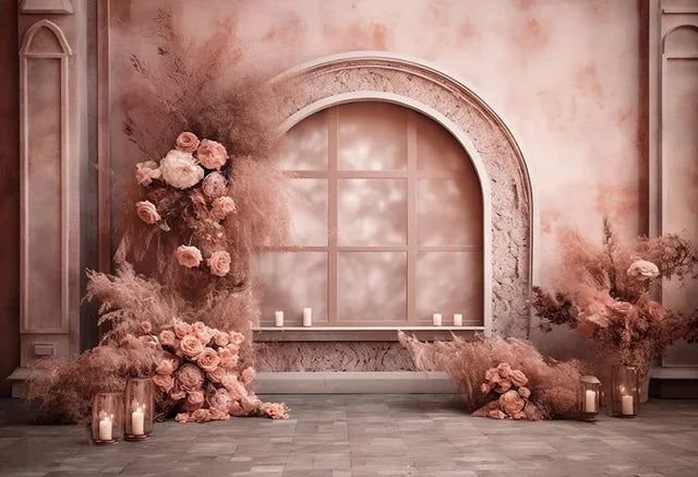 Pink Wedding Floral Backdrops Photography Birthday Decor Photo Background Luxurious Weddings