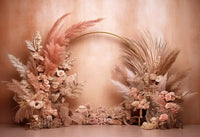 Pink Wedding Floral Backdrops Photography Bohemia Pampas Grass Birthday Decor Photo Background photo backdrop