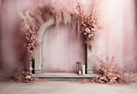 Pink Wedding Floral Backdrops Photography Bohemia Pampas Grass Birthday Decor Photo Background