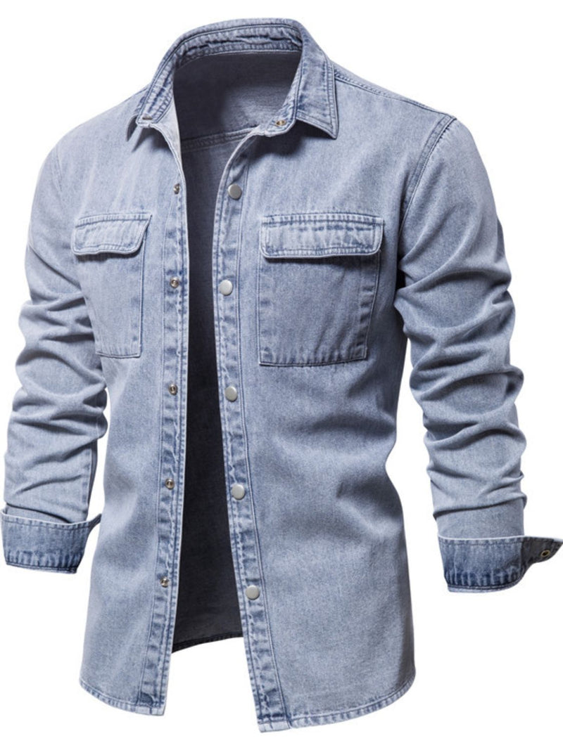 Men's Button Down Chest Pocket Denim Jacket Denim Jacket Luxurious Weddings