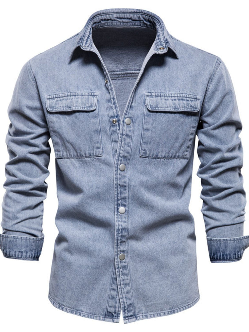 Men's Button Down Chest Pocket Denim Jacket Denim Jacket Luxurious Weddings