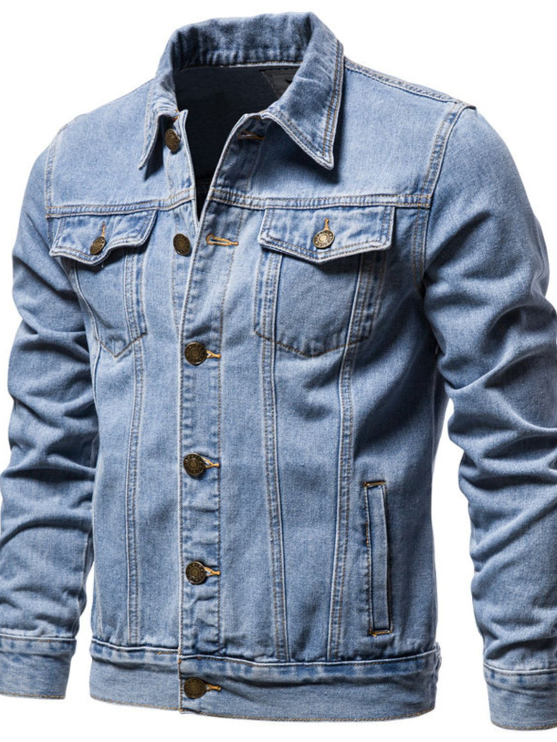 Men's Button Down Long Sleeve Denim Jacket Denim Jacket Luxurious Weddings