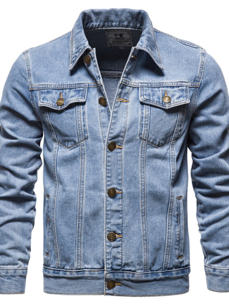 Men's Button Down Long Sleeve Denim Jacket Denim Jacket Luxurious Weddings