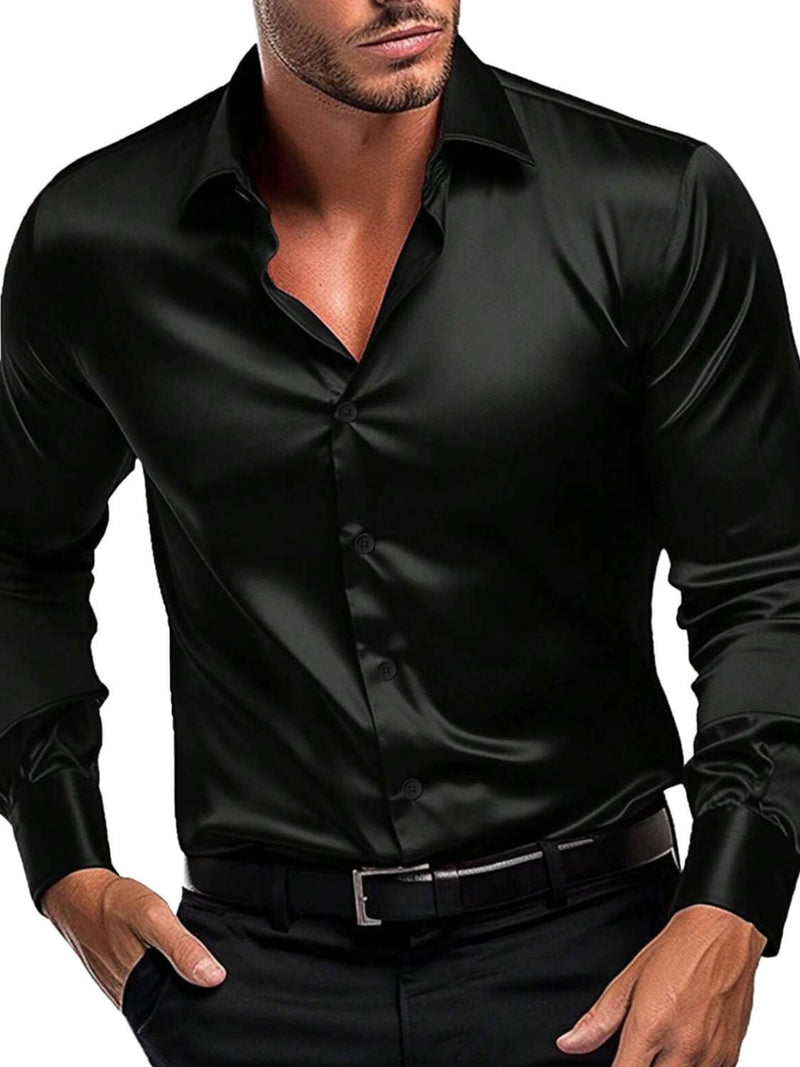 Men's Button Down Long Sleeve Shirt Shirt Luxurious Weddings