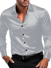 Men's Button Down Long Sleeve Shirt Shirt Luxurious Weddings