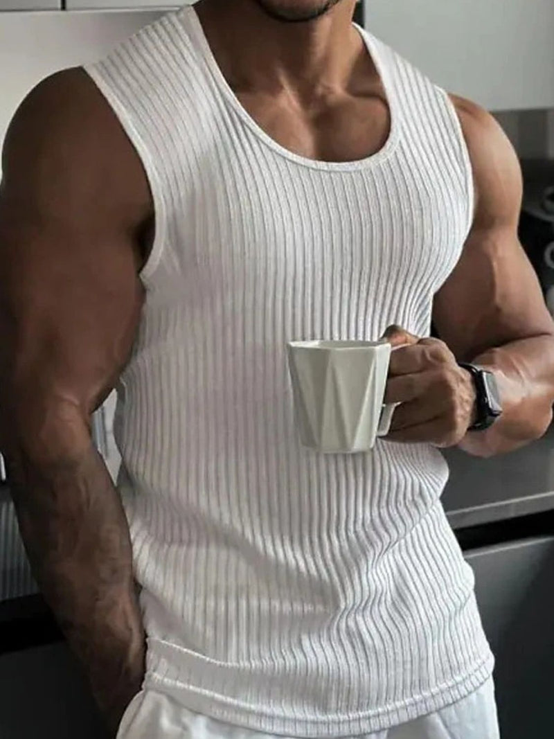 Men's Full Size Ribbed Round Neck Tank Plus Size Singlets Luxurious Weddings