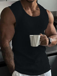 Men's Full Size Ribbed Round Neck Tank Plus Size Singlets Luxurious Weddings