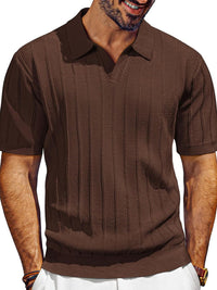 Men's Full Size Textured Collared Neck Short Sleeve Polo Plus Size Polo shirt Luxurious Weddings