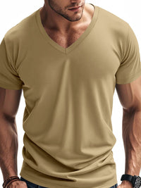 Men's Full Size V-Neck Short Sleeve T-Shirt Plus Size Tshirts Luxurious Weddings
