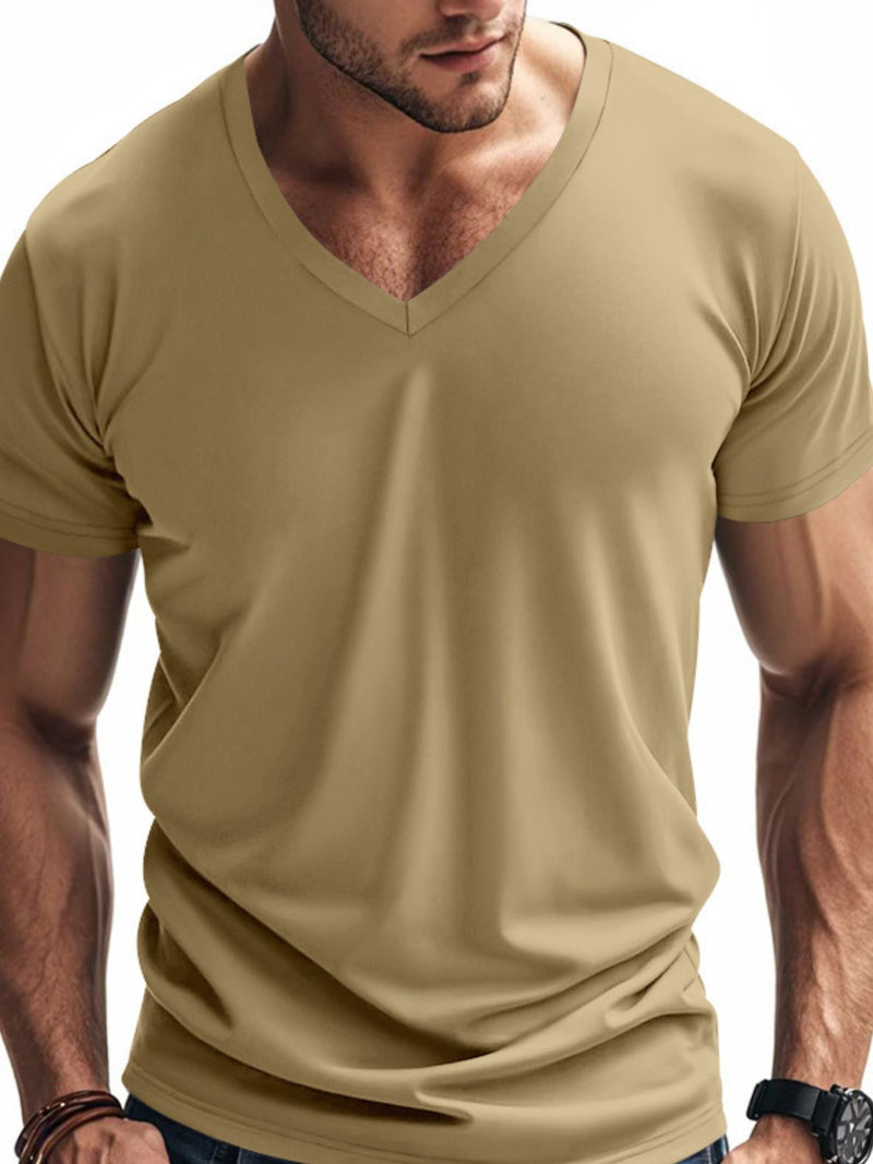 Men's Full Size V-Neck Short Sleeve T-Shirt Plus Size Tshirts Luxurious Weddings