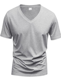 Men's Full Size V-Neck Short Sleeve T-Shirt Plus Size Tshirts Luxurious Weddings
