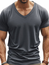 Men's Full Size V-Neck Short Sleeve T-Shirt Plus Size Tshirts Luxurious Weddings