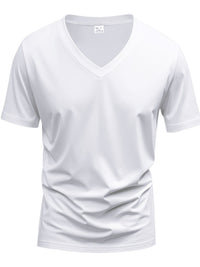 Men's Full Size V-Neck Short Sleeve T-Shirt Plus Size Tshirts Luxurious Weddings