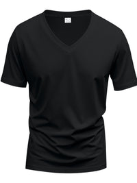 Men's Full Size V-Neck Short Sleeve T-Shirt Plus Size Tshirts Luxurious Weddings