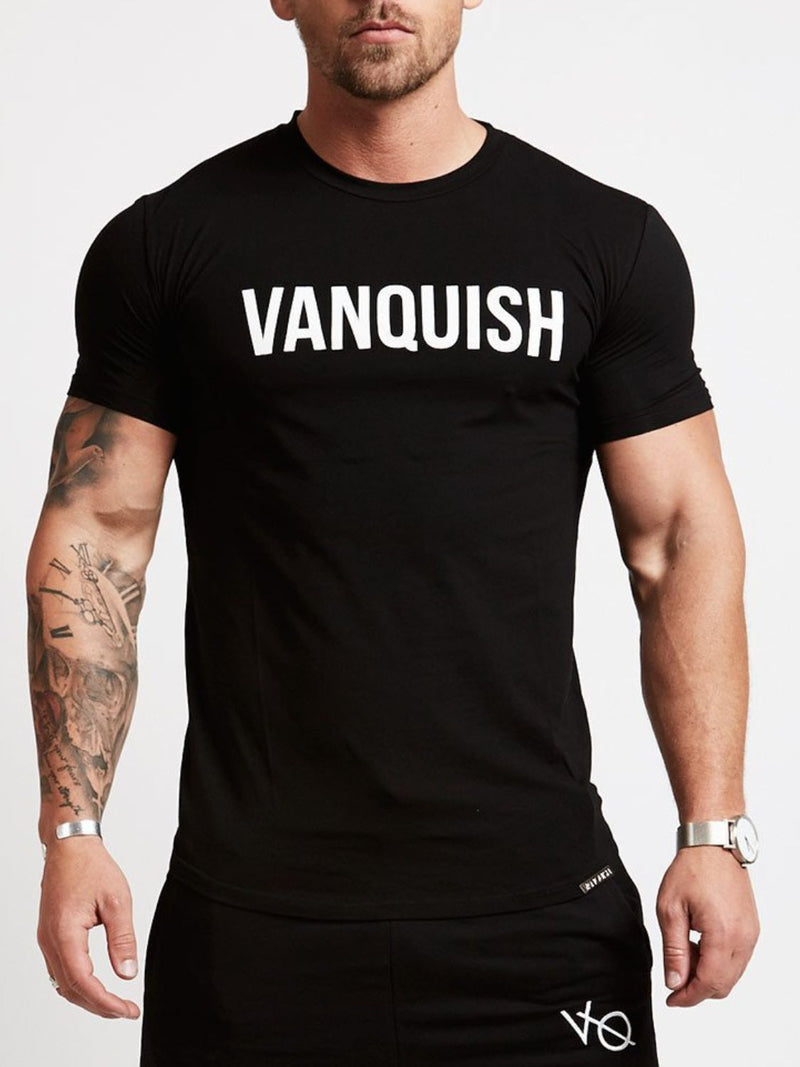 Men's Letter Round Neck Short Sleeve T-Shirt Tshirt Luxurious Weddings