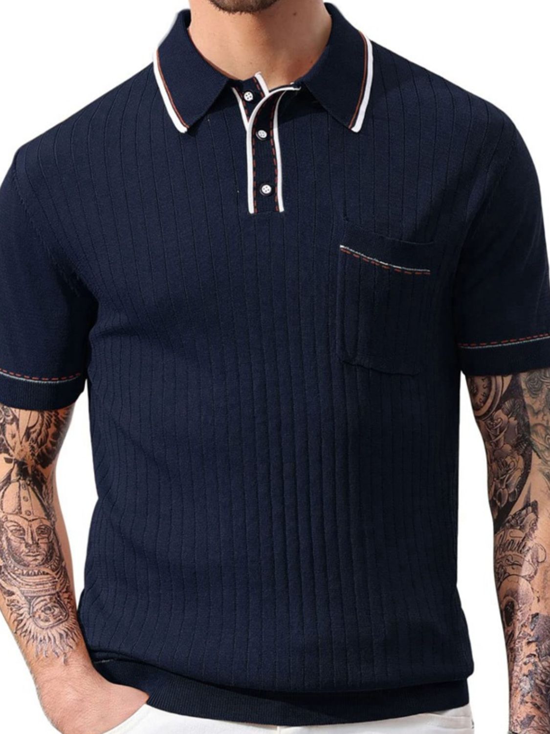 Men's Plus Size Button Detail Short Sleeve Polo Polo shirt Luxurious Weddings