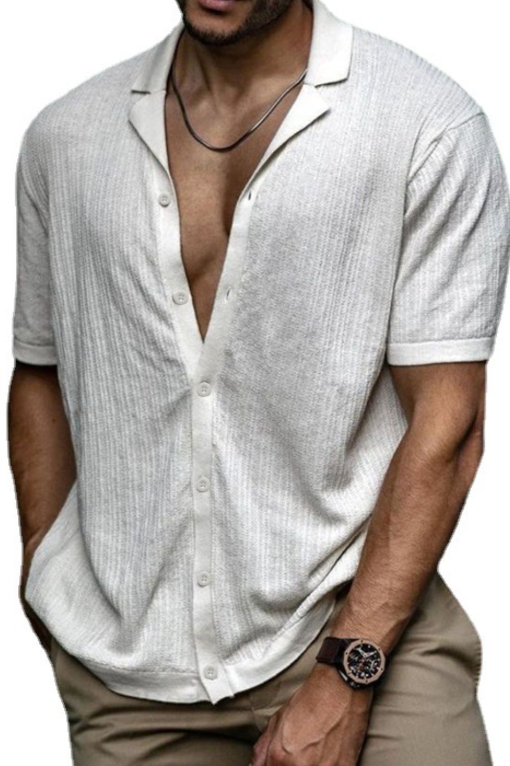 Men's Plus Size Button Up Short Sleeve Shirt Shirt Luxurious Weddings