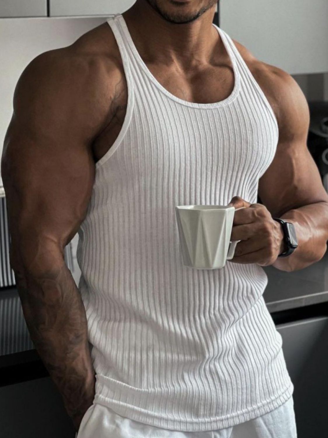 Men's Plus Size Round Neck Tank Singlets Luxurious Weddings