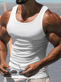 Men's Plus Size Wide Strap Tank Singlets Luxurious Weddings