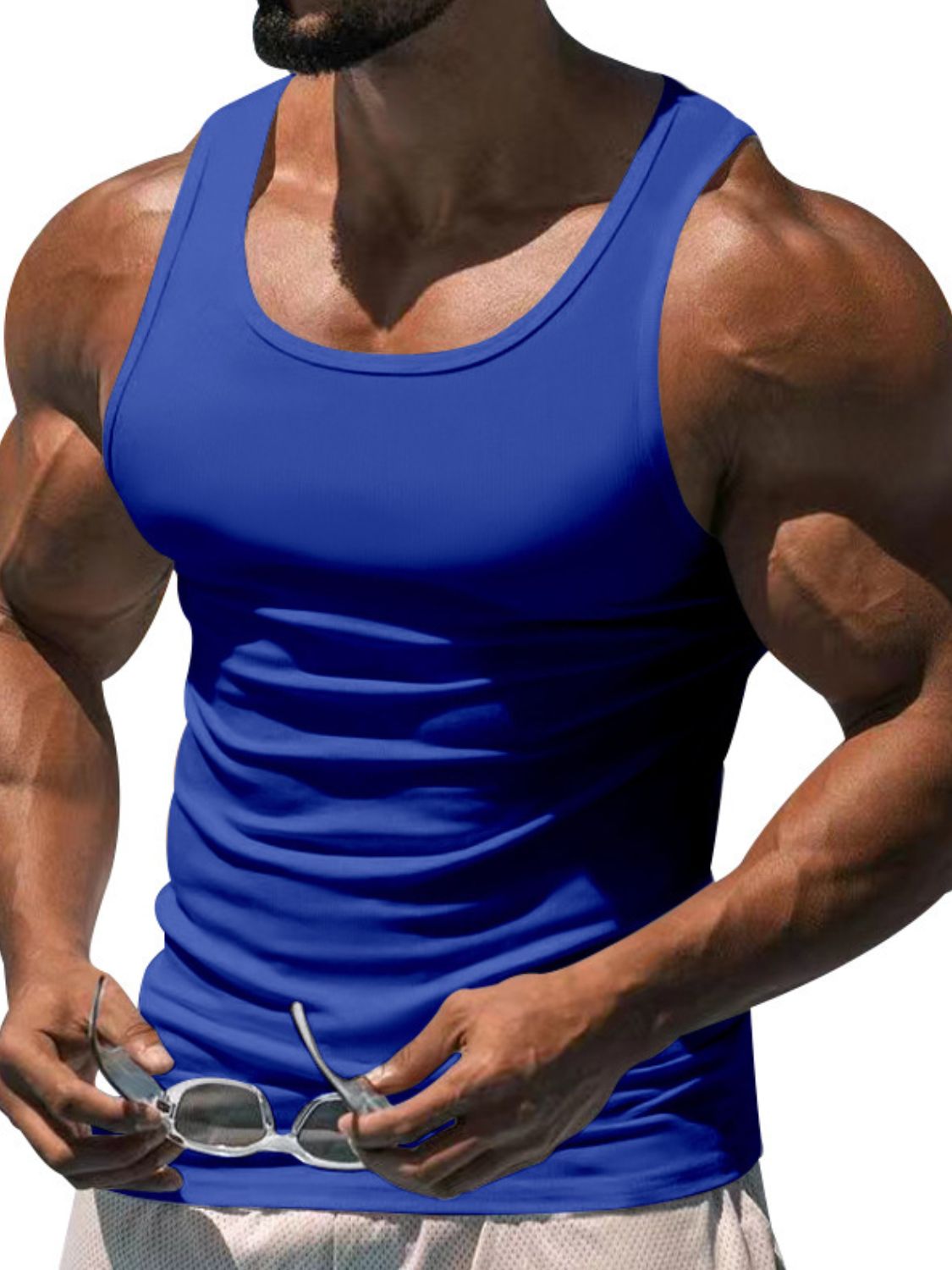 Men's Plus Size Wide Strap Tank Singlets Luxurious Weddings