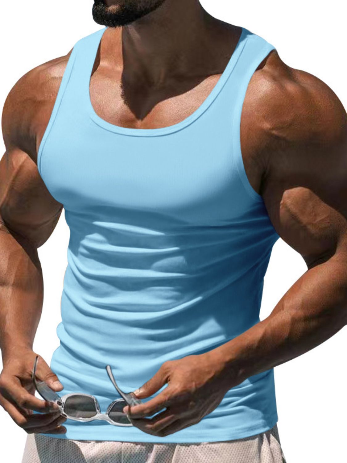 Men's Plus Size Wide Strap Tank Singlets Luxurious Weddings